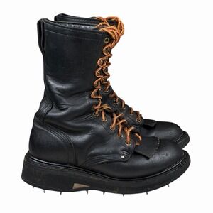 Hoffman's USA Black Leather‎ 10'' 9000 Calk Work Boots Men's US 6 D
